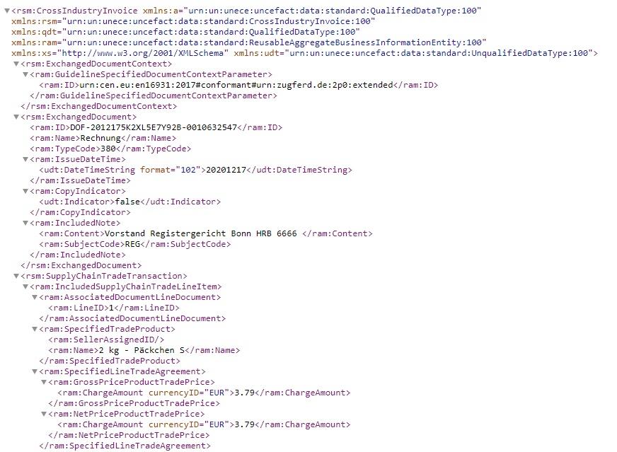 E-Rechnung im XML-Format